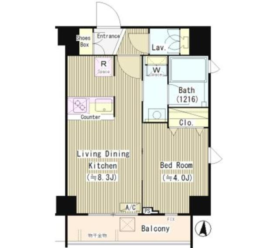 カーナ大井町 401号室の間取り図