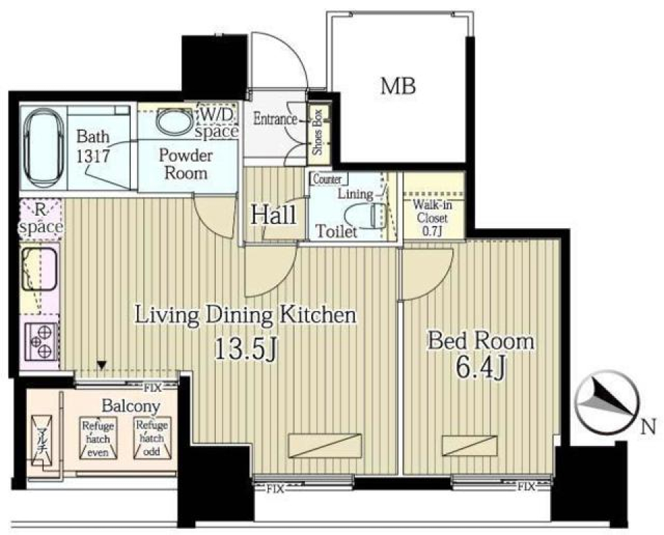 富ヶ谷スプリングス 305号室の間取り図