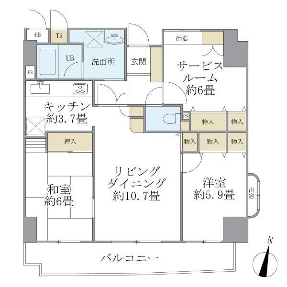 ドミール・コンフォール ７０１号室の間取り図