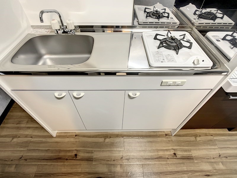 キッチンにはガスコンロを設置済み