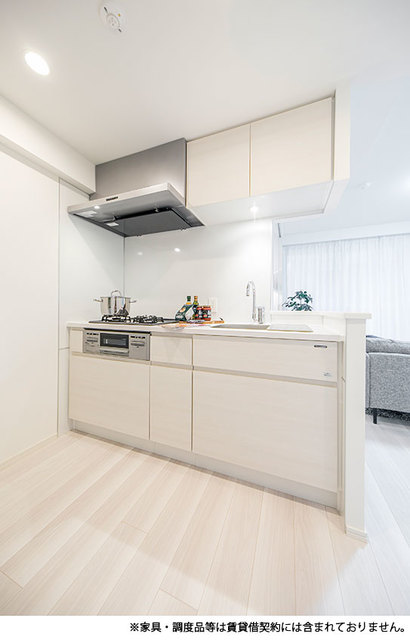 3口のガスコンロが導入されています。※写真は同タイプ住戸です。