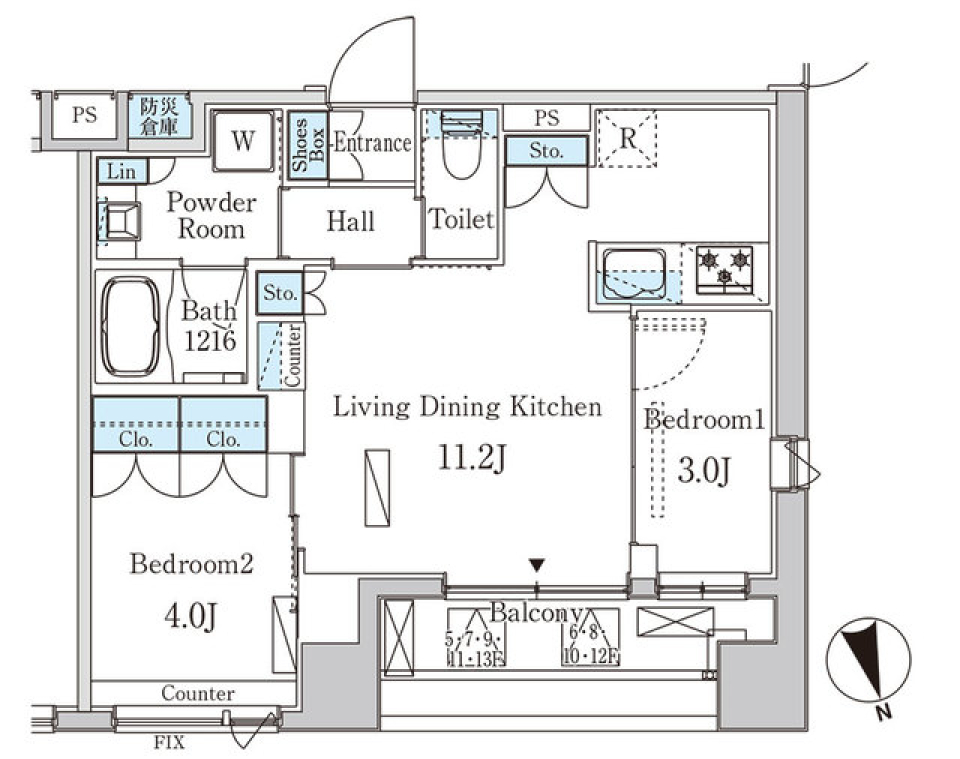 水を感じる自分だけのサテライトオフィスの間取り図
