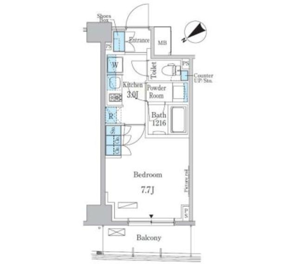 パークアクシス押上・隅田公園 602号室 [ペット可]の間取り図