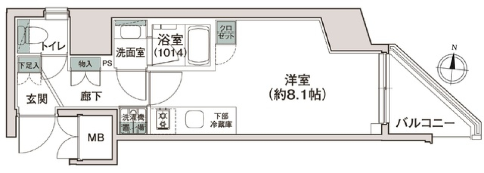 シーズンフラッツ池上401号室の間取り図
