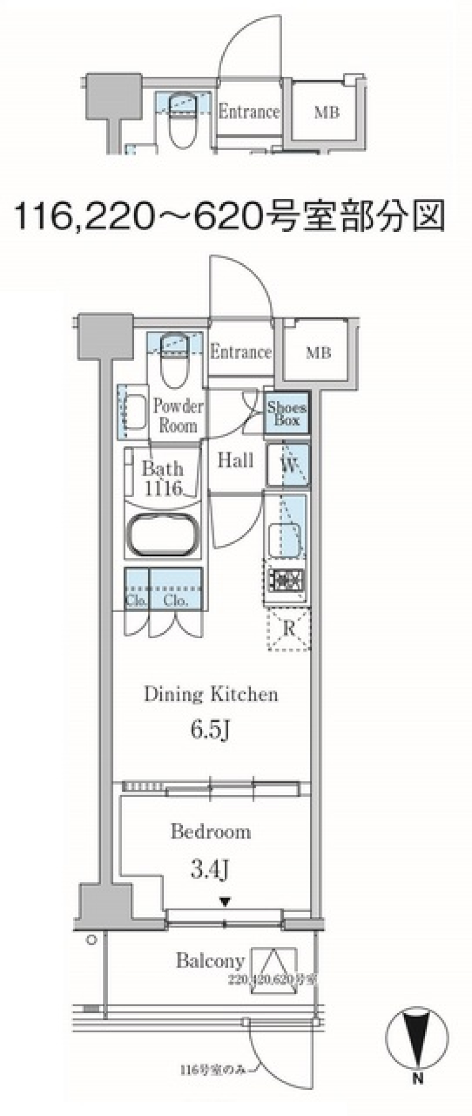 パークアクシス東蒲田116号室の間取り図