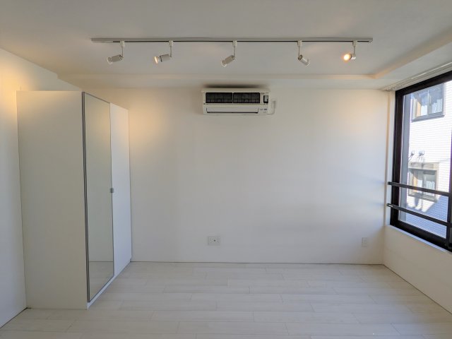 ダクトレールがついているので、自分好みの照明をつけてみたい。