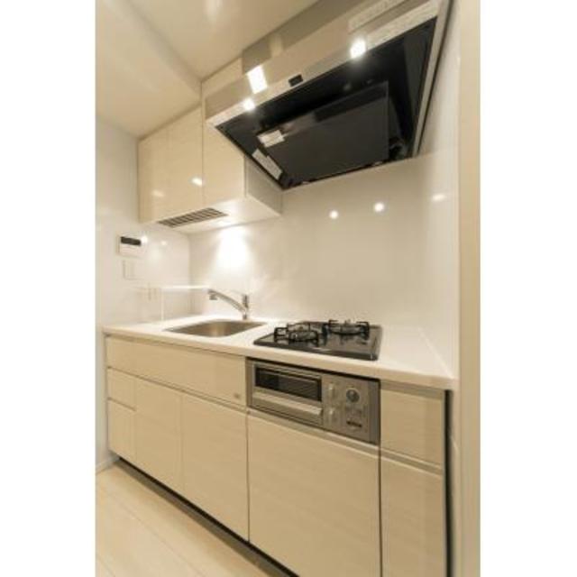 2口のガスコンロが導入されたキッチンです。※写真は同タイプ住戸です。