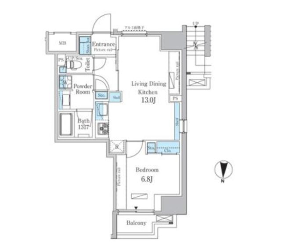 自然光と共に食事をする［ペット可］の間取り図