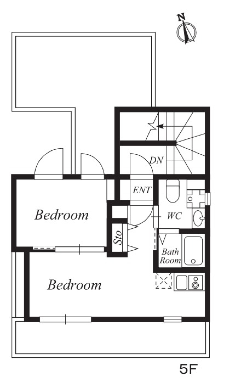 最上階バルコニーを独り占め！！の間取り図