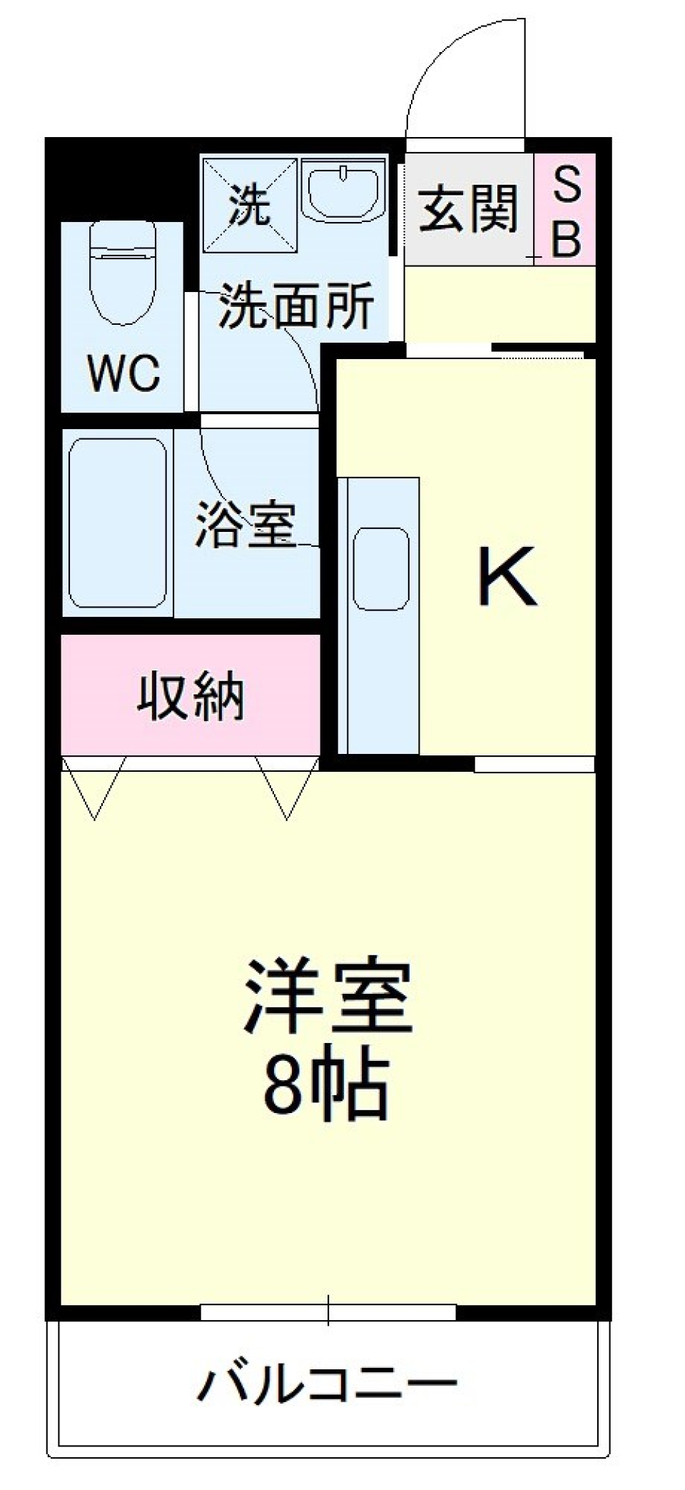 木々を眺めるミニマム生活の間取り図