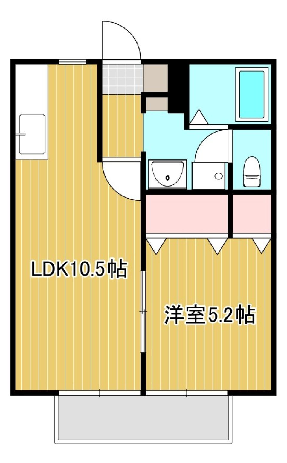 一人暮らしには十分な広さ