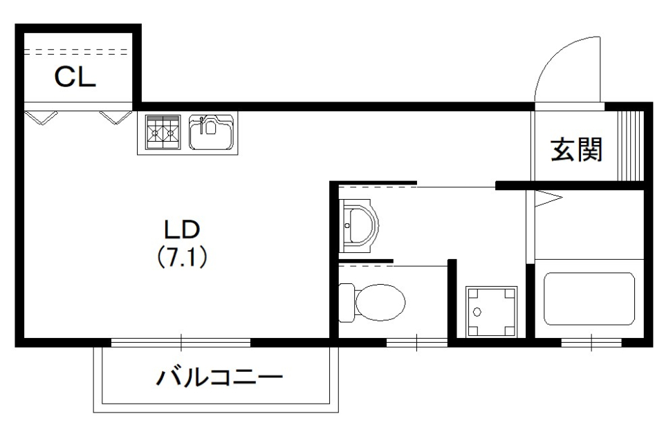 安心の角住居、学生限定！ネットも充実。の間取り図