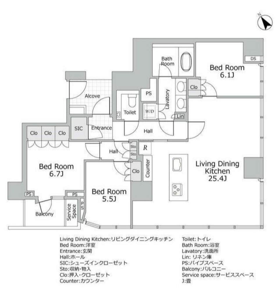 ザ・レジデンス六本木　1201号室の間取り図
