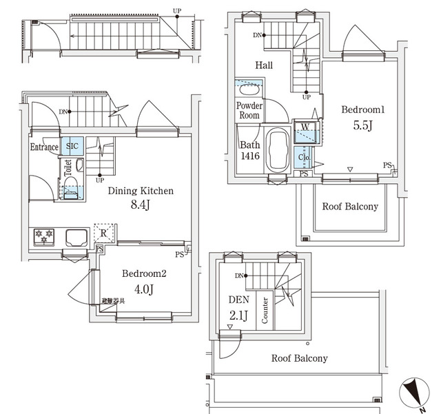 2DKの間取りです。
