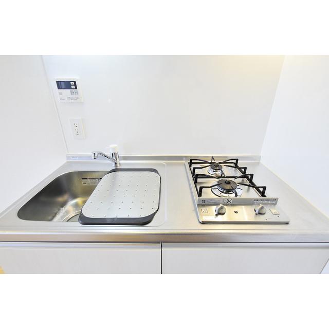 2口のガスコンロ付きです。