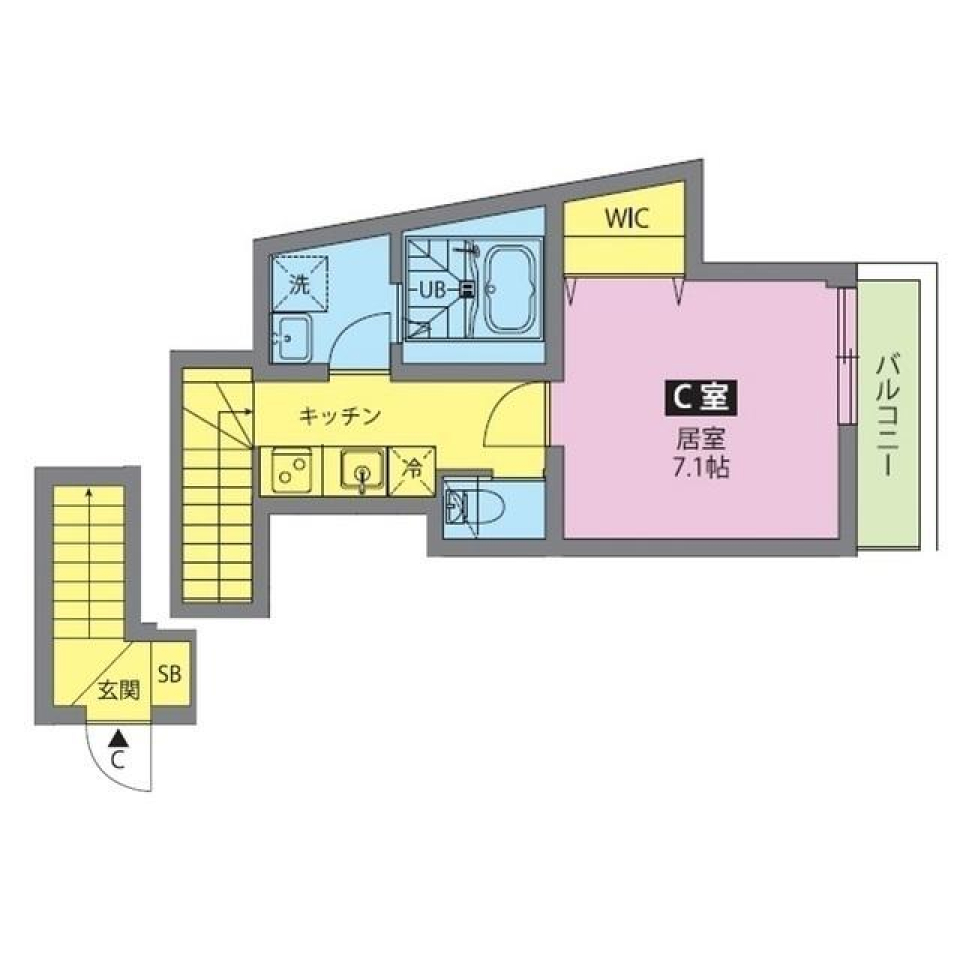 帰ったらまず、寝ころびたいの間取り図