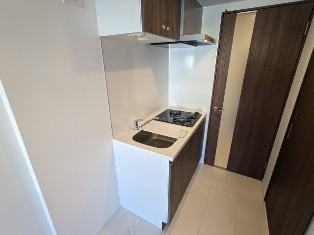 ２口のガスコンロが設置されています。