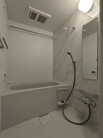 浴槽とシャワーが別々なので落ち着いて浴槽に浸かることができますね。