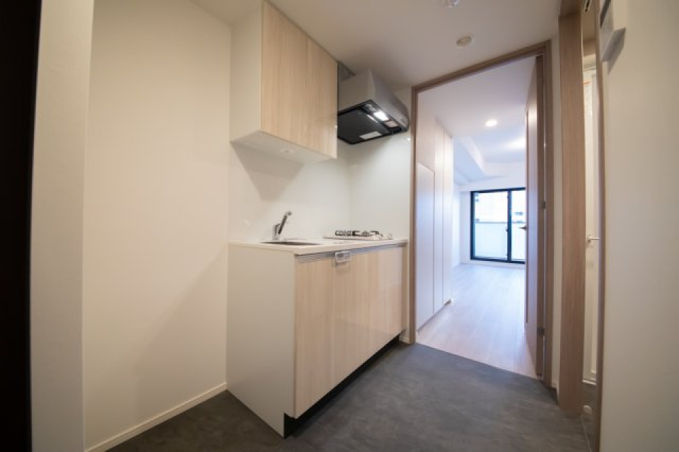 ２口のガスコンロが設置されています。