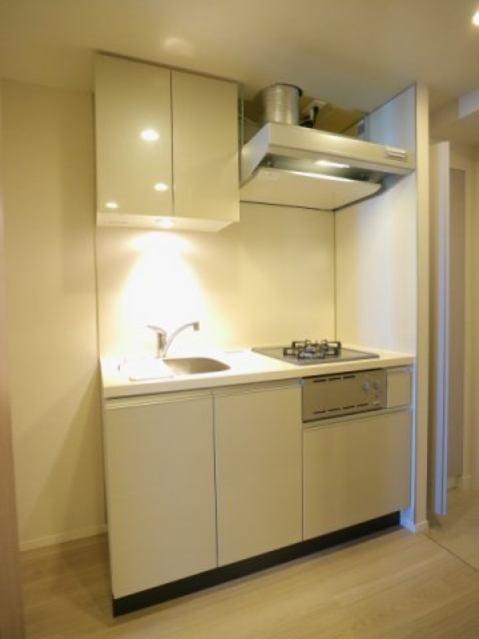 ２口のガスコンロが設置されて今うs。