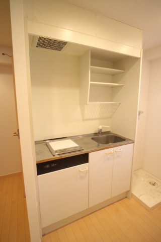 １口のIHコンロです。まな板は小さいサイズを選びましょう。※参考写真