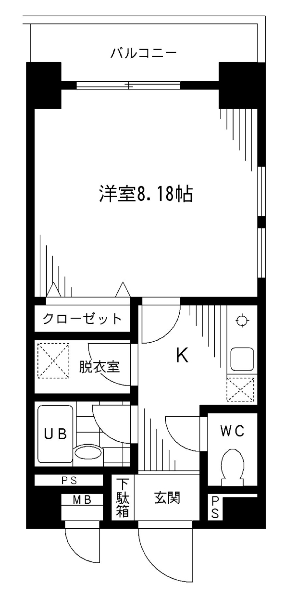 ナチュラルフロアにホワイトの壁紙の間取り図