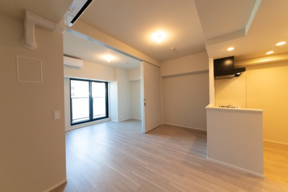 キッチンからリビングをちらりと除くことが出来ます。