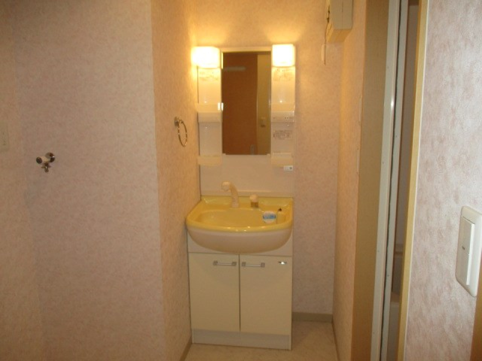 洗面台はレトロ感あり