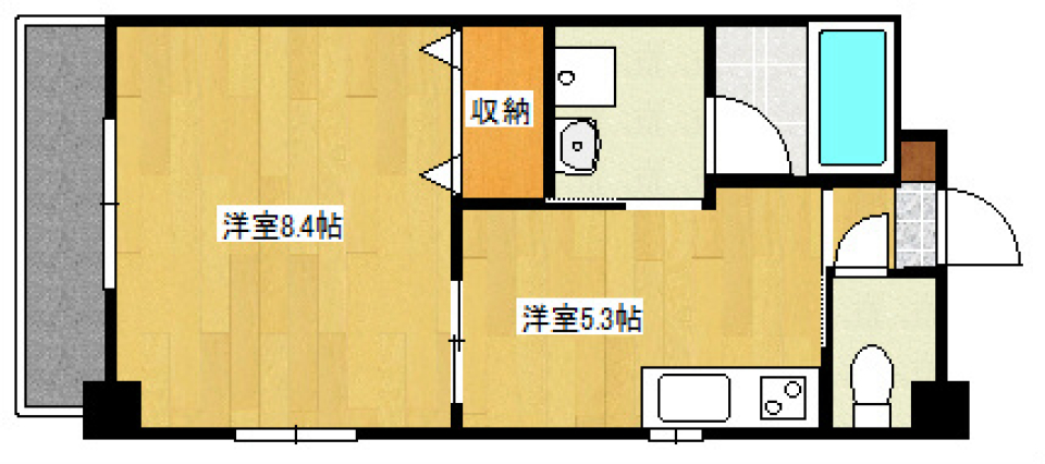 通勤快速！角部屋快適の間取り図