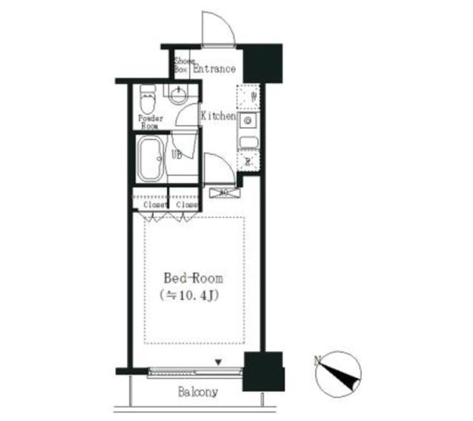 エルスタンザ白金　４０７号室の間取り図
