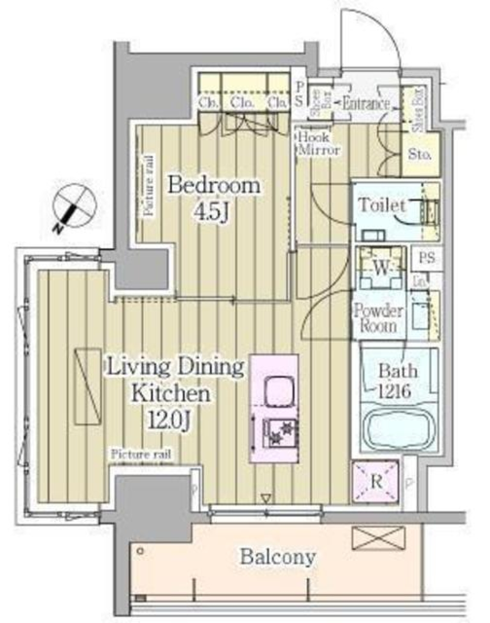 窓から代々木の光を集める［ペット可］の間取り図
