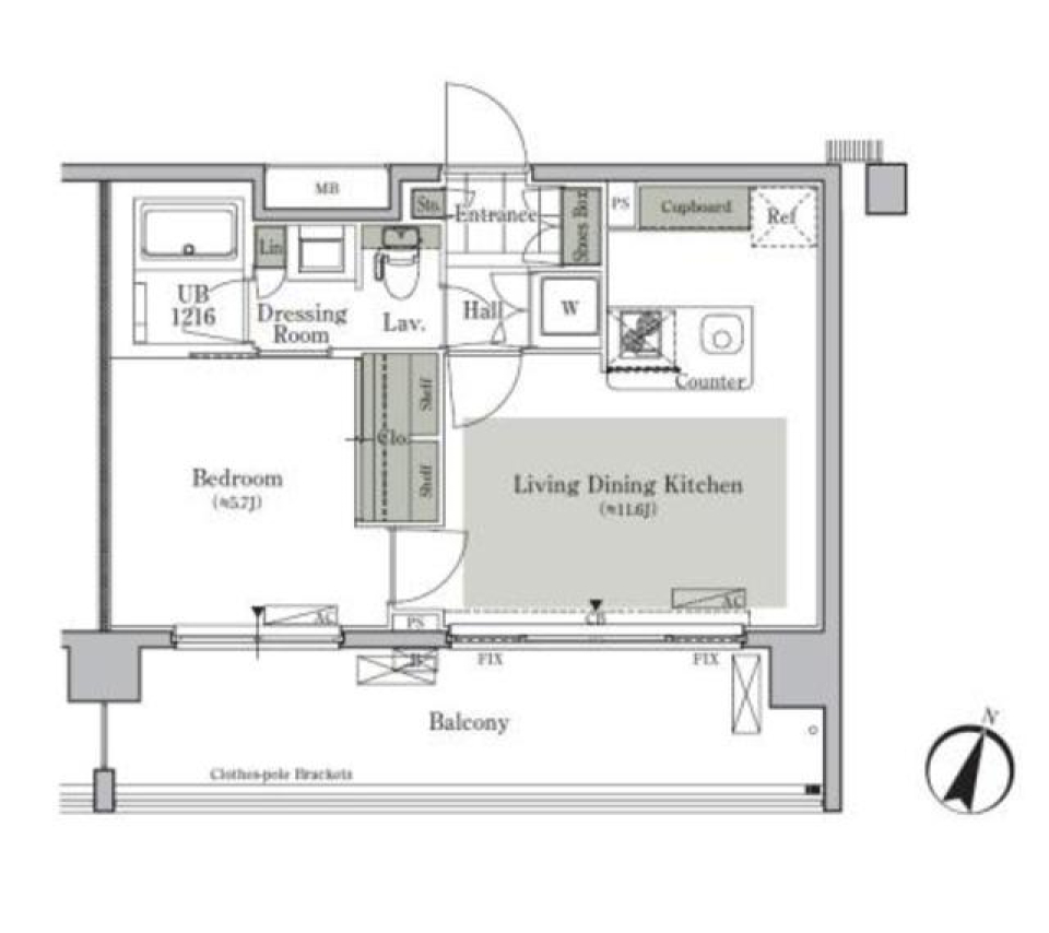 パークキューブ西ヶ原ステージ　５０８号室の間取り図