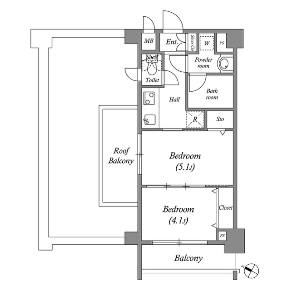 ルクレ代田橋 902号室の間取り図