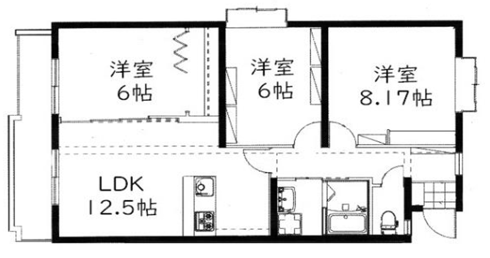 見せる収納！シェルフを楽しむ部屋［ペット可］の間取り図