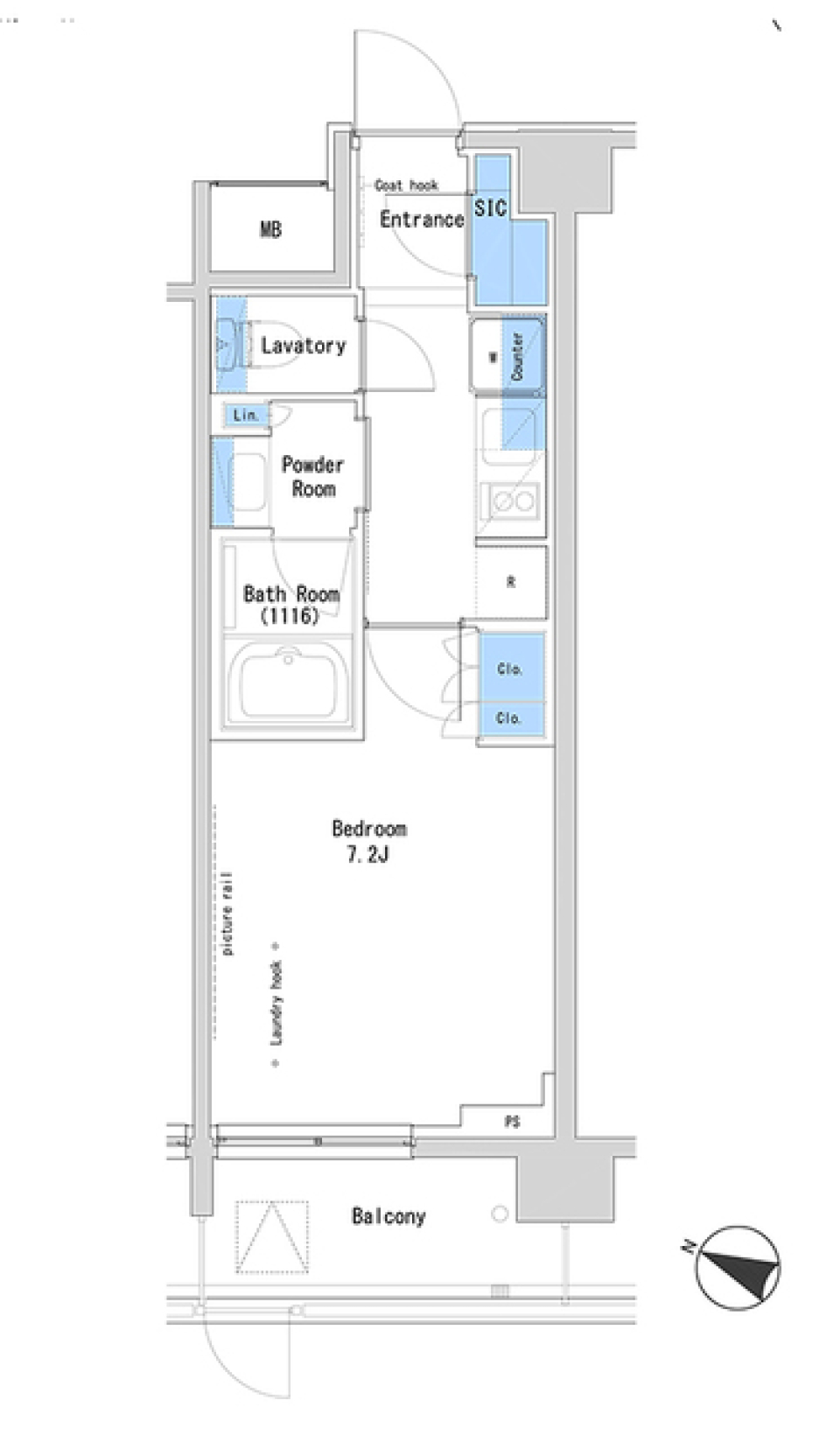 ルフォンプログレ中野富士見町ザ・レジデンス 102号室［ペット可］の間取り図