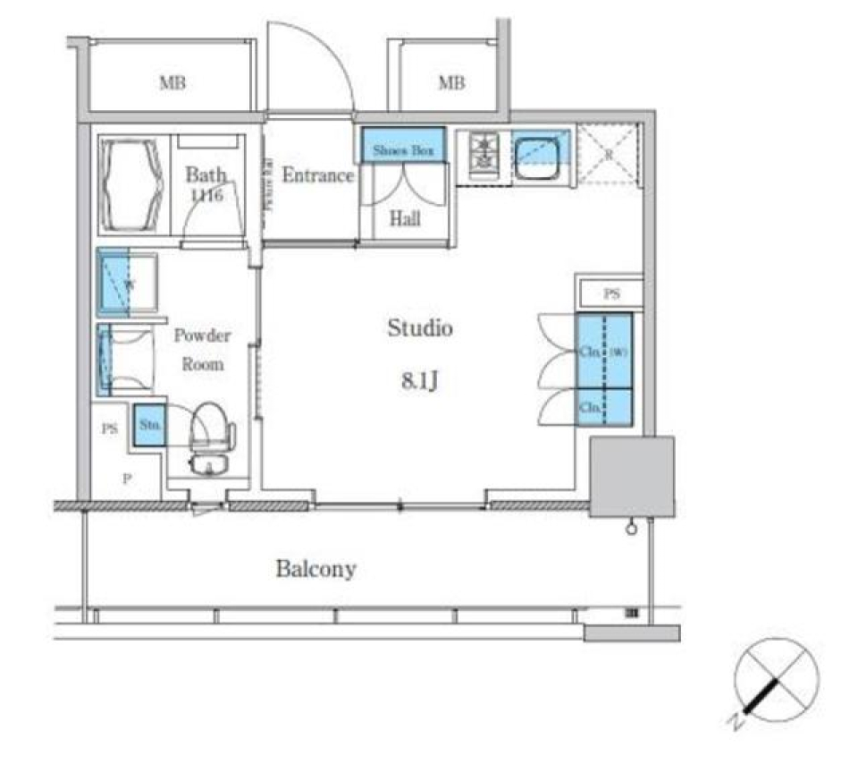 パークアクシス滝野川ラ　ブリーズ　３２６号室［ペット可］の間取り図