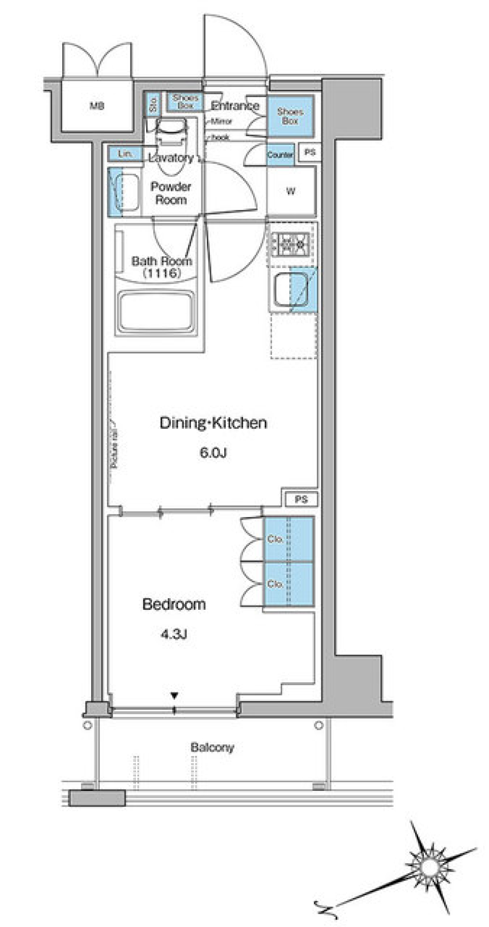 ルフォンプログレ中野坂上 302号室の間取り図