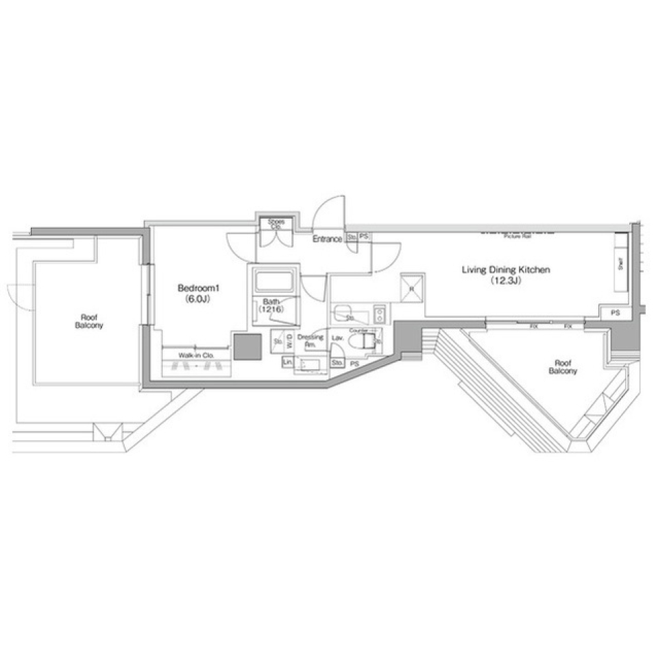 このシックさに誰もが酔いしれる [ペット可]の間取り図