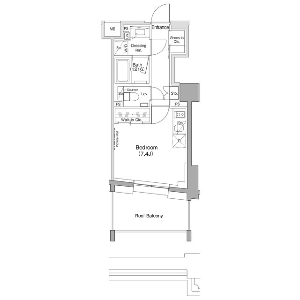 ザ・パークハビオ目黒桜邸 513号室［ペット可］の間取り図