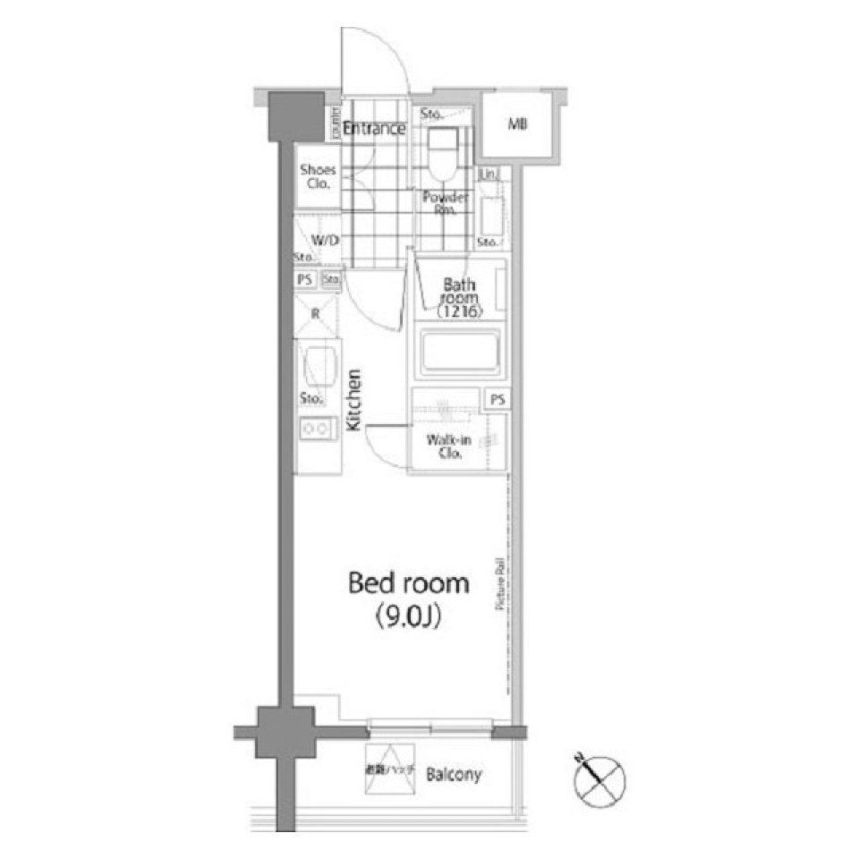 パークハビオ中目黒 303号室 [ペット可]の間取り図