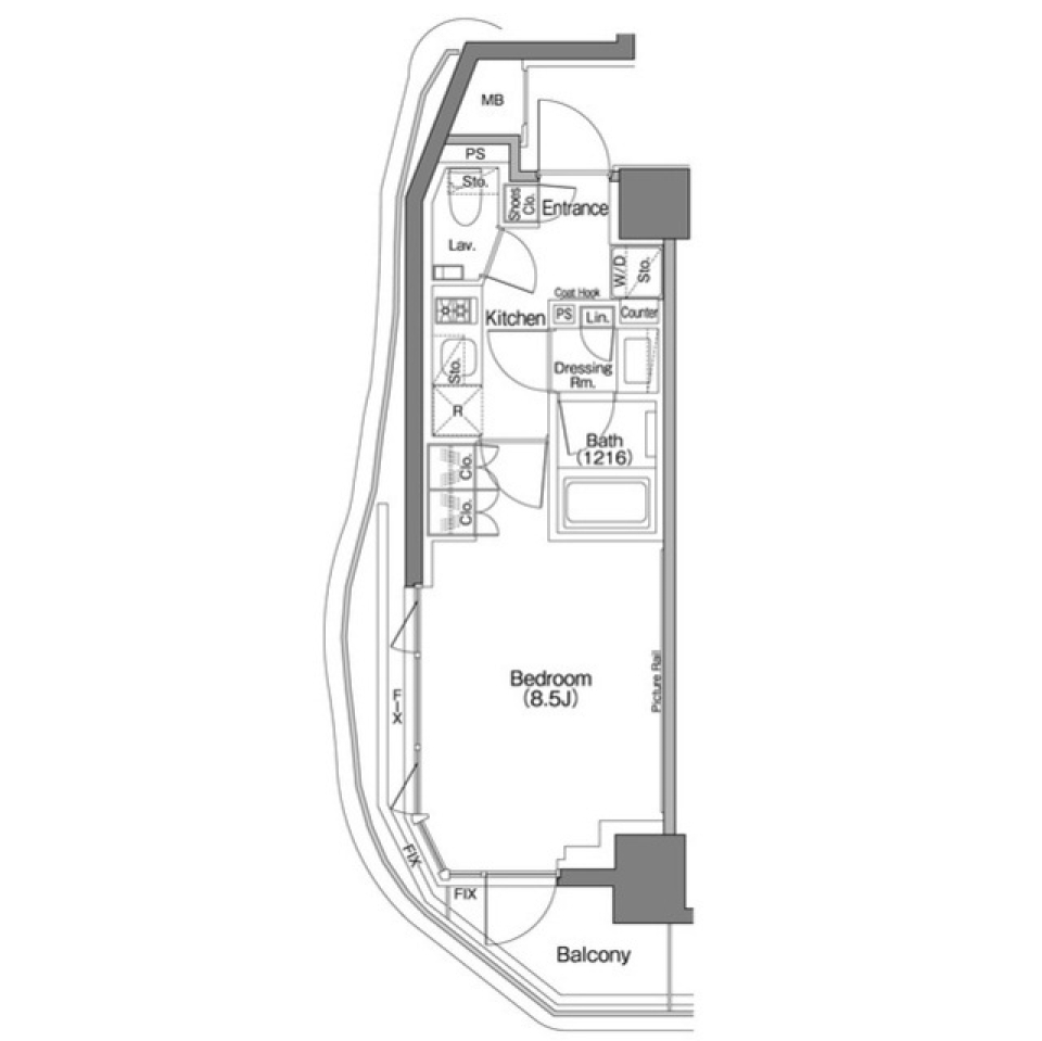 ザ・パークハビオＳＯＨＯ祐天寺 501号室 [ペット可]の間取り図