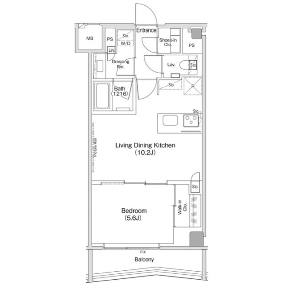 ザ・パークハビオ渋谷クロス 714号室［ペット可］の間取り図