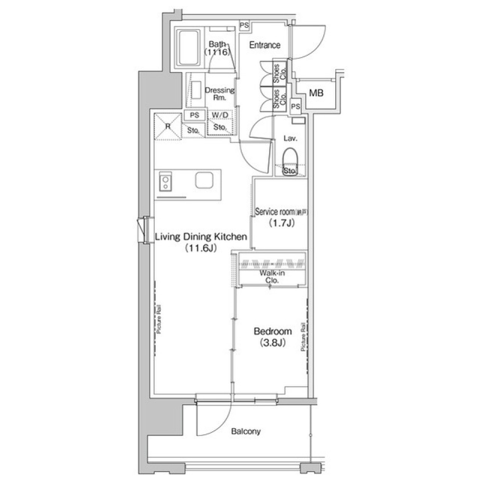 ザ・パークハビオ上北沢 1002号室［ペット可］の間取り図