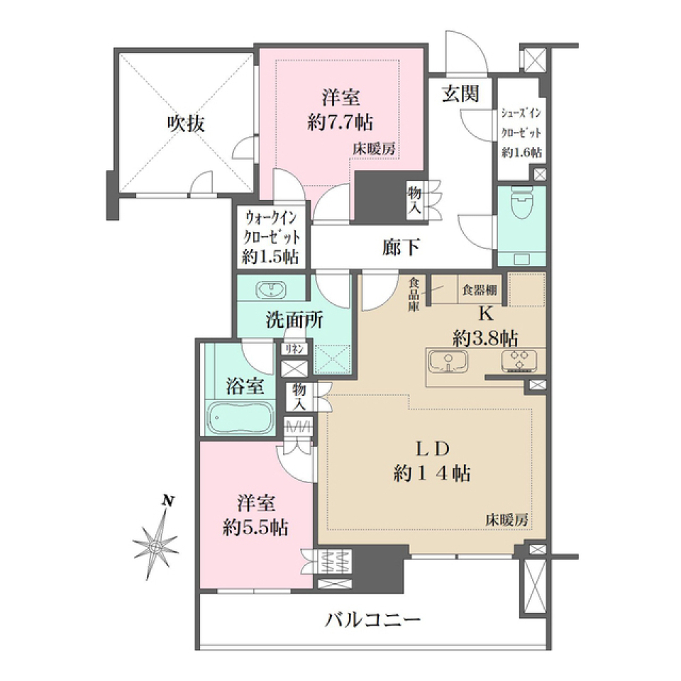 ザ・パークハウスグラン神山町　406号室の間取り図