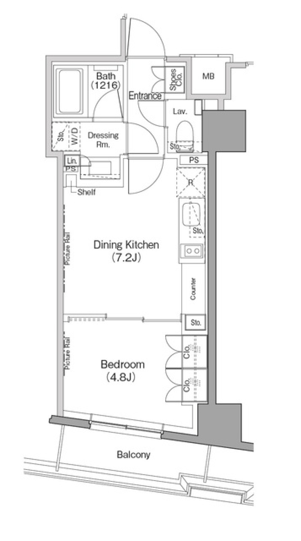 ザ・パークハビオ日本橋小伝馬町 ［ペット可］の間取り図