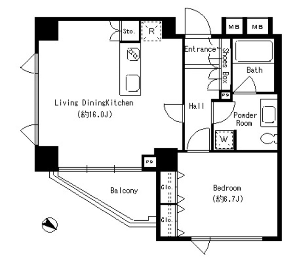 テラッツァ表参道 404号室の間取り図