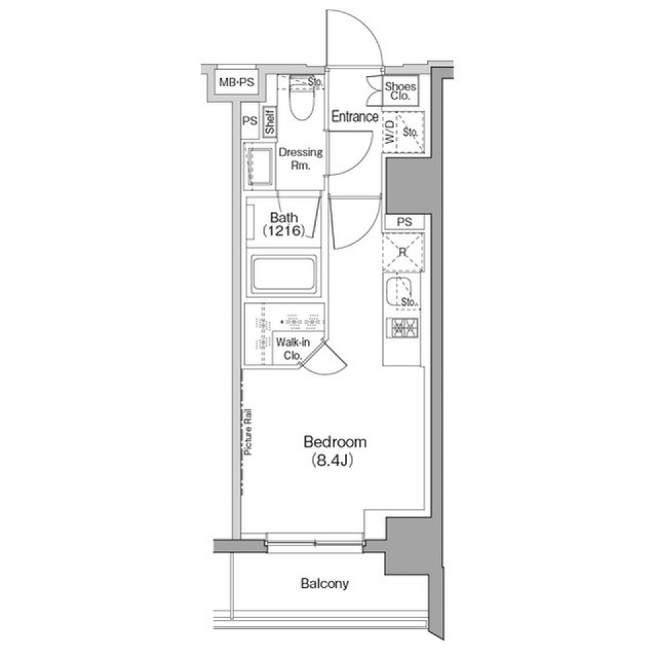 ザ・パークハビオ西横浜　804号室［ペット可］の間取り図