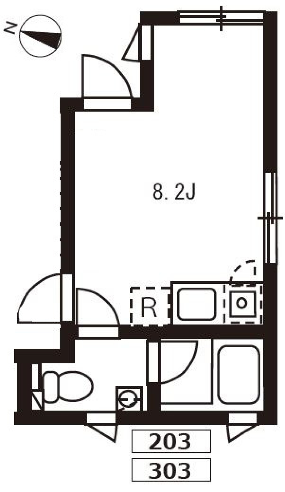 抜け感のある都市住空間の間取り図