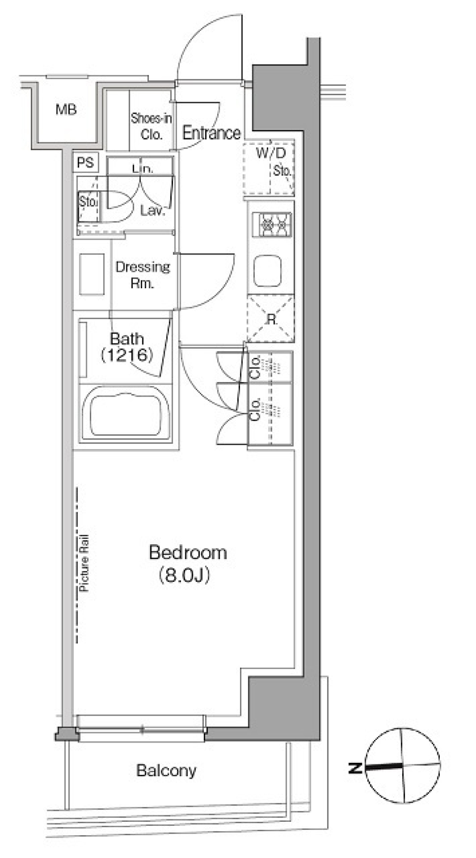 ザ・パークハビオ根岸三丁目　２０３号室の間取り図