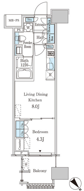 1LDKの間取りです。